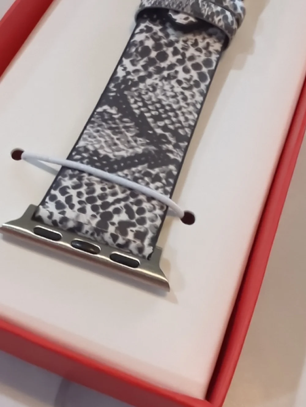 Kessaris Python-Pattern Leather Watch Strap - Black & White